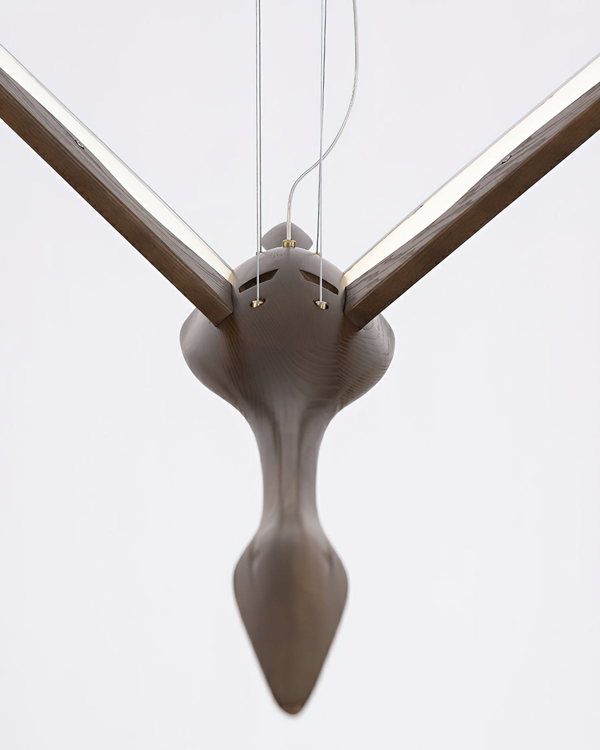 Solitude Crane Sculptural Wood LED Pendant Light - product view 23