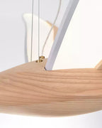 Solitude Crane Sculptural Wood LED Pendant Light - product view 24