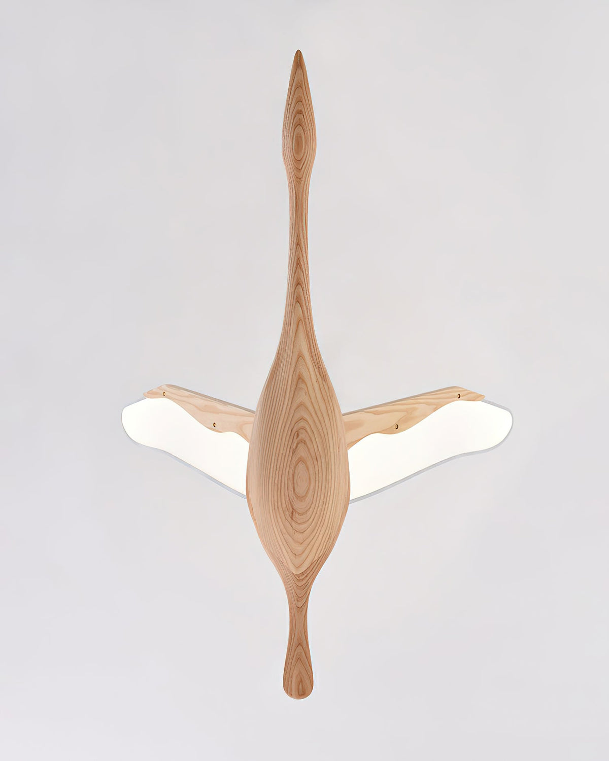 Solitude Crane Sculptural Wood LED Pendant Light - product view 25