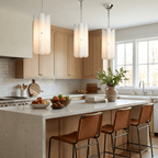 Sorelle Fluted Glass LED Pendant Light — finish, form and room detail 3