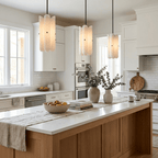 Sorelle Fluted Glass LED Pendant Light — finish, form and room detail 7