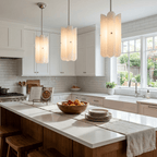 Sorelle Fluted Glass LED Pendant Light — finish, form and room detail 8