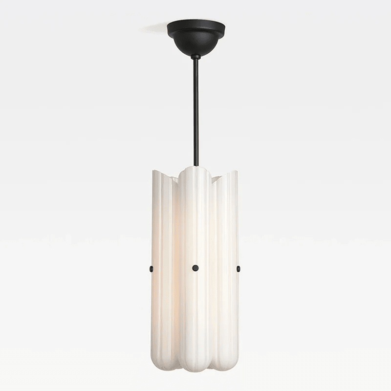 Sorelle Fluted Glass LED Pendant Light — finish, form and room detail 13