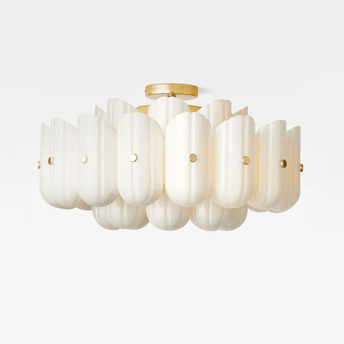 Sorelle Fluted Glass LED Semi-Flush Ceiling Light — product view