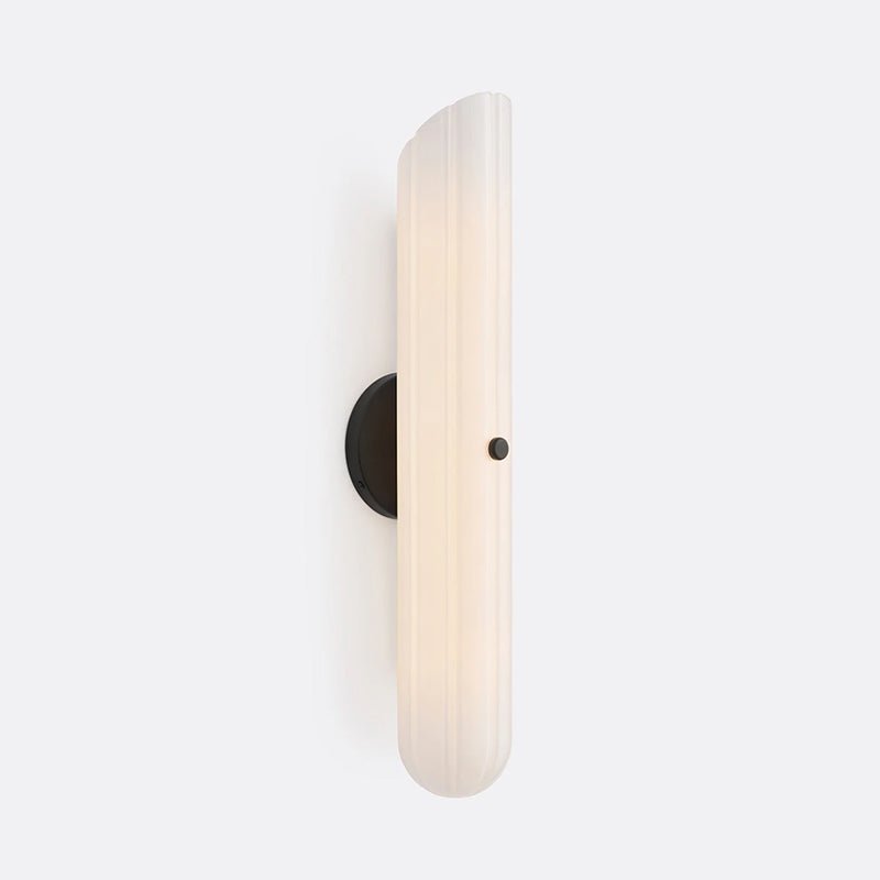 Sorelle Fluted Glass LED Wall Sconce — finish, form and room detail 11