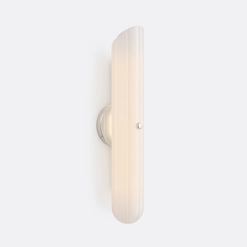 Sorelle Fluted Glass LED Wall Sconce — finish, form and room detail 12