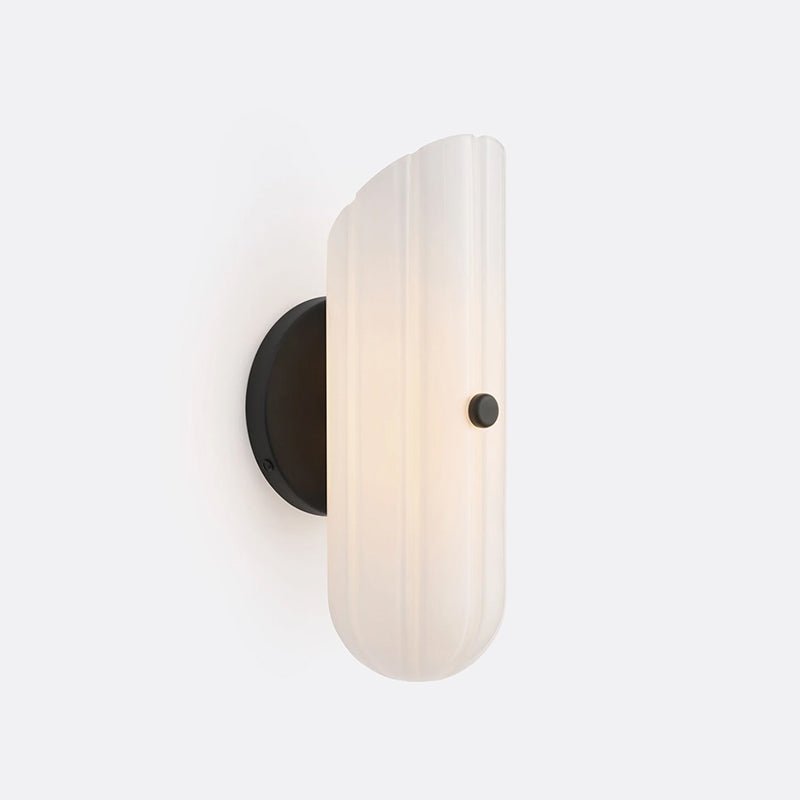 Sorelle Fluted Glass LED Wall Sconce — finish, form and room detail 15