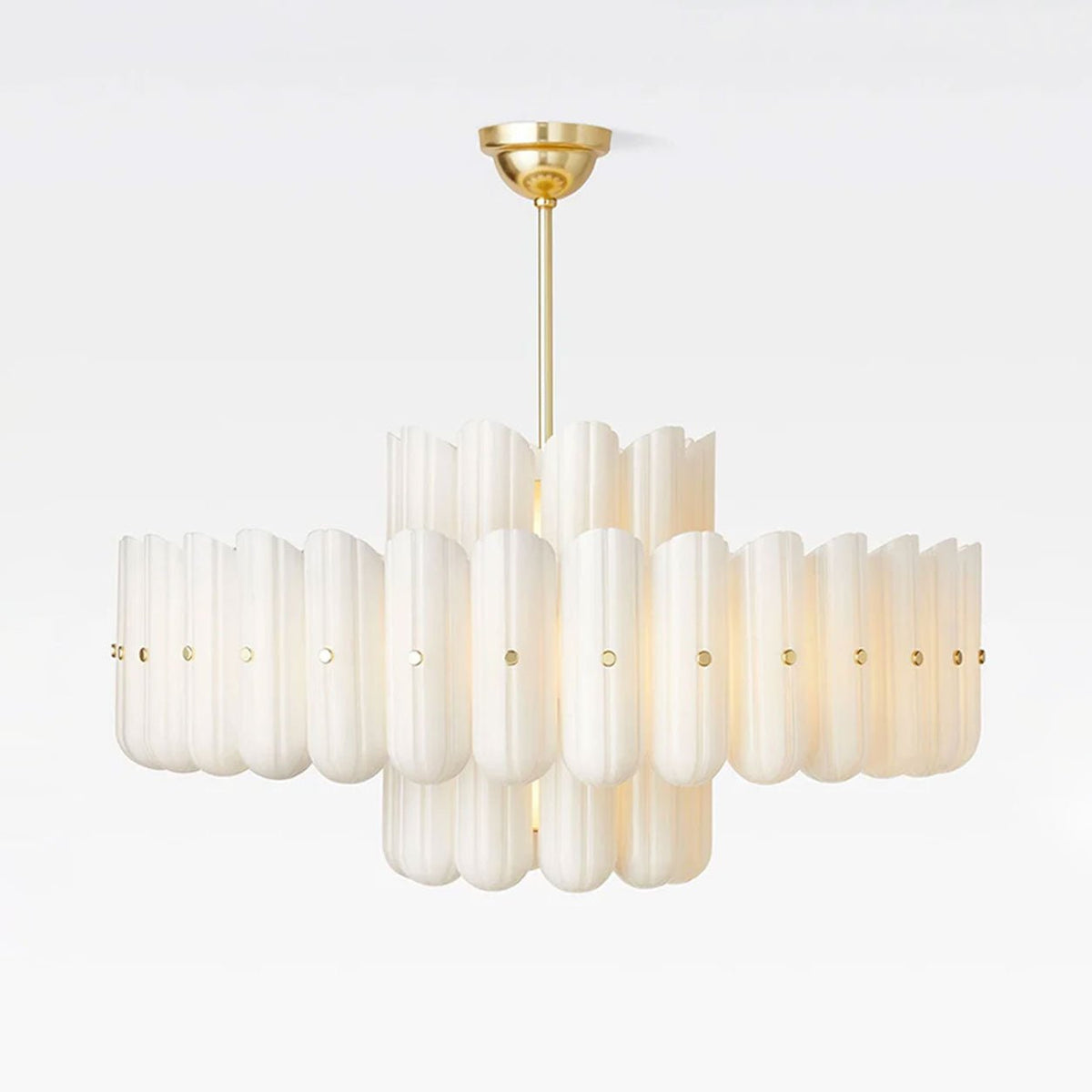 Sorelle Wide Fluted Glass LED Chandelier — product view