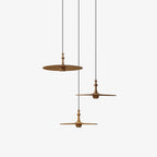 Spindle Disc Wood Pendant Light - product view 1