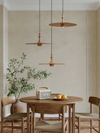 Spindle Disc Wood Pendant Light - product view 2