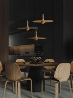 Spindle Disc Wood Pendant Light - product view 3