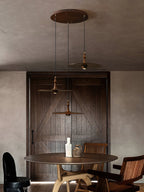 Spindle Disc Wood Pendant Light - product view 5