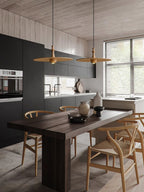 Spindle Disc Wood Pendant Light - product view 9