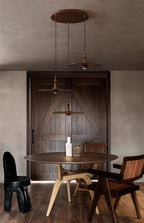 Spindle Disc Wood Pendant Light - product view 13
