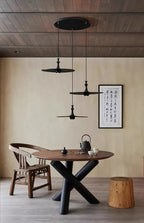 Spindle Disc Wood Pendant Light - product view 15