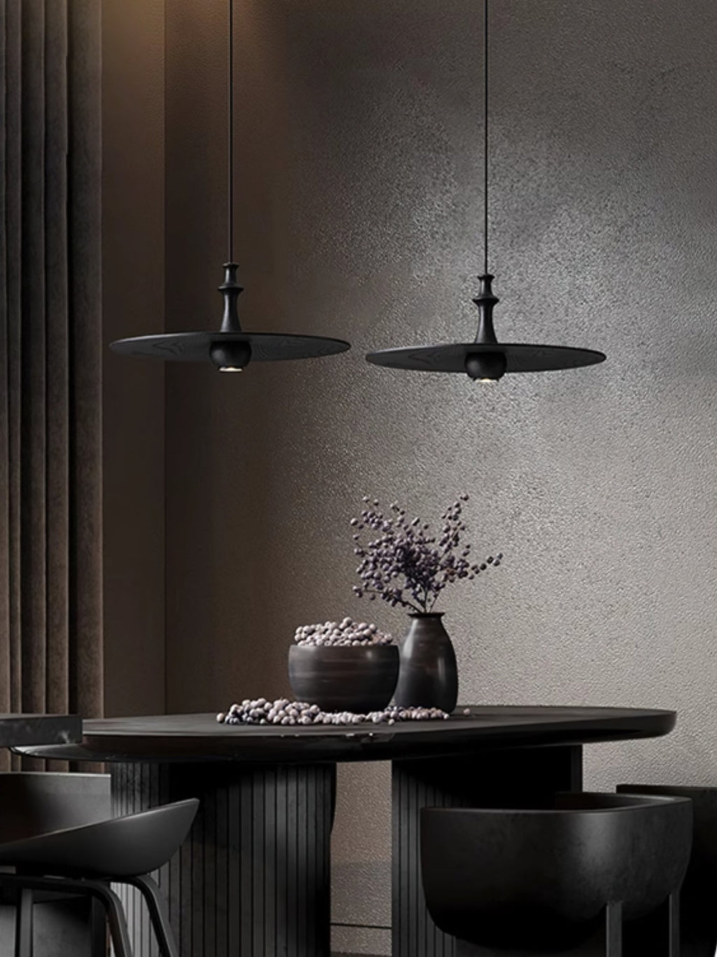 Spindle Disc Wood Pendant Light - product view 16