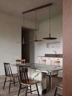 Spindle Disc Wood Pendant Light - product view 19