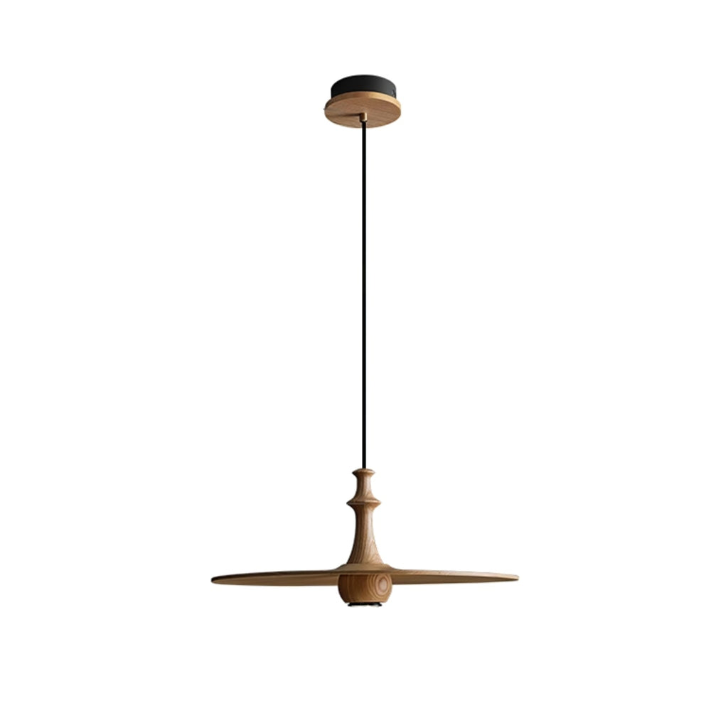 Spindle Disc Wood Pendant Light - product view 20