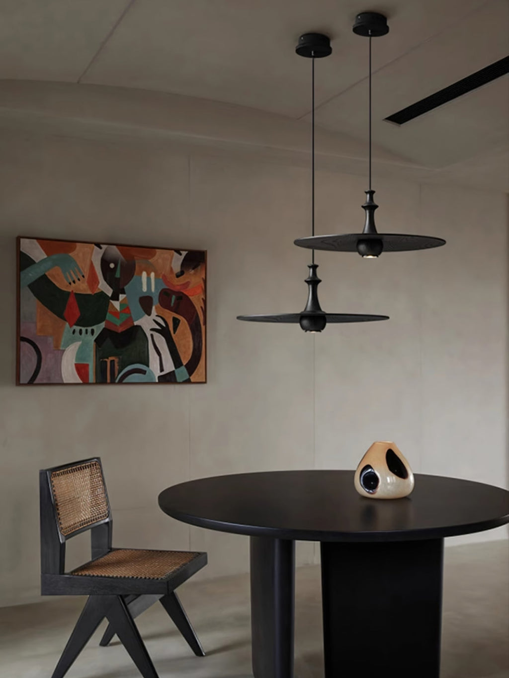 Spindle Disc Wood Pendant Light - product view 21