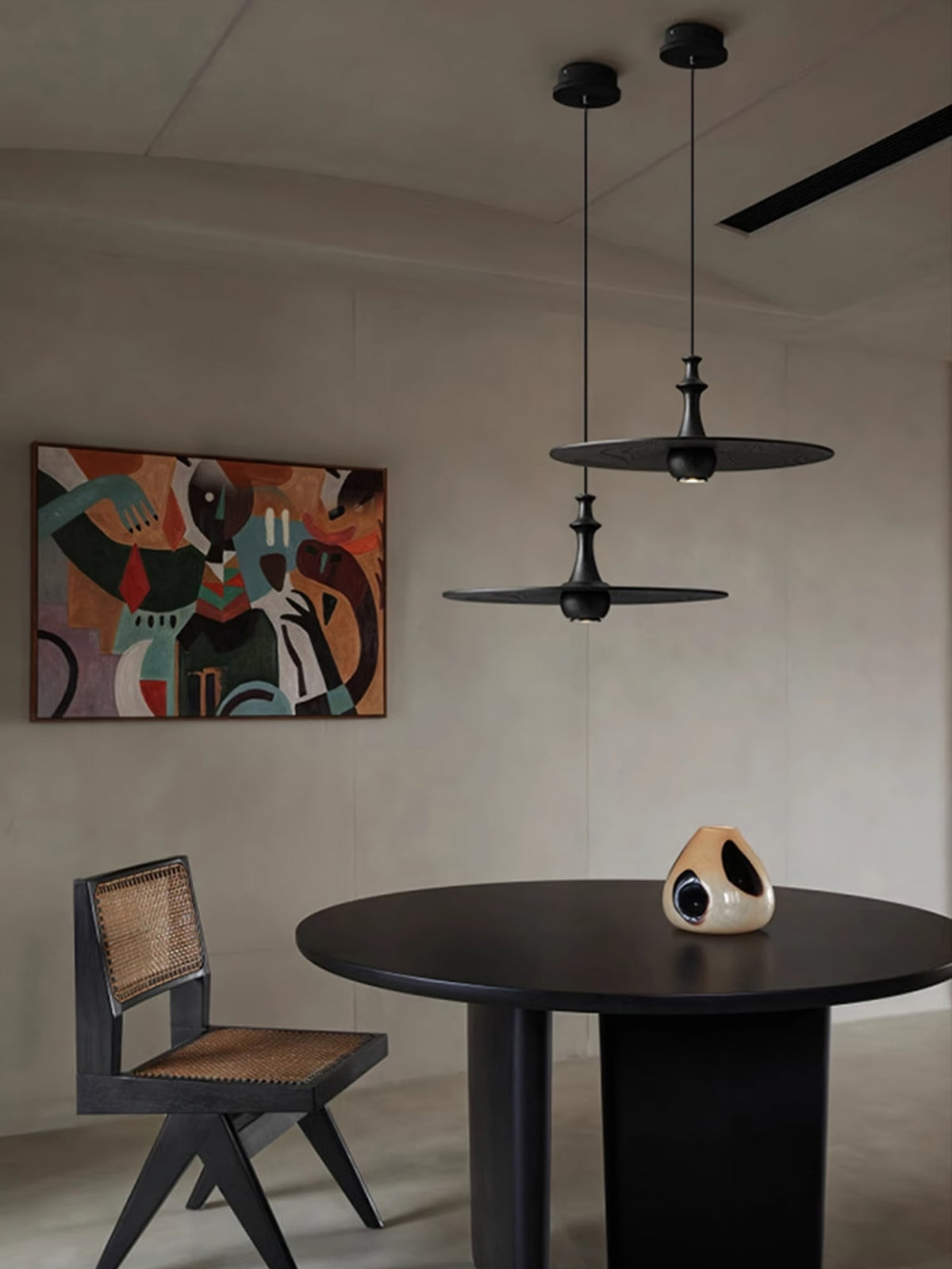 Spindle Disc Wood Pendant Light - product view 21