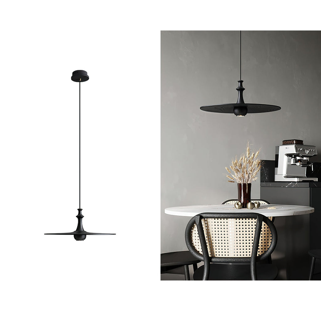 Spindle Disc Wood Pendant Light - product view 26