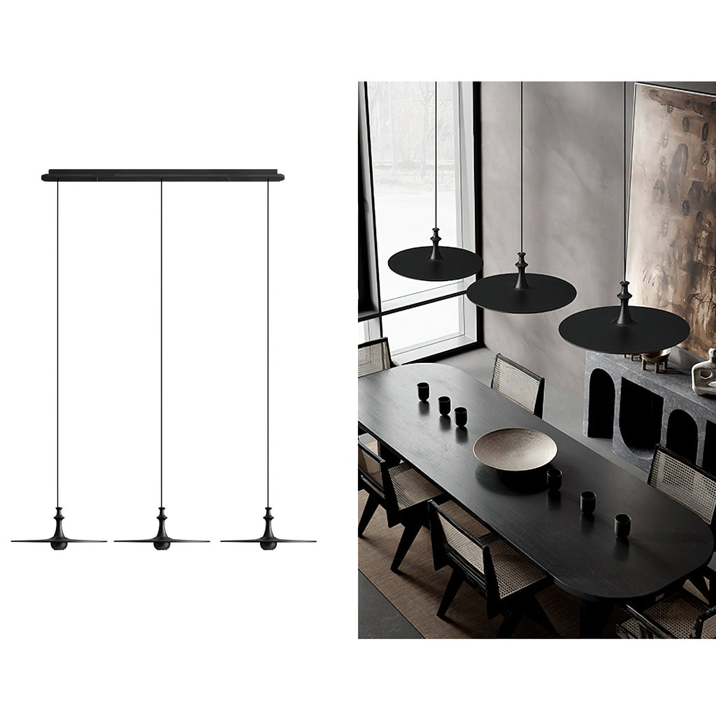 Spindle Disc Wood Pendant Light - product view 30
