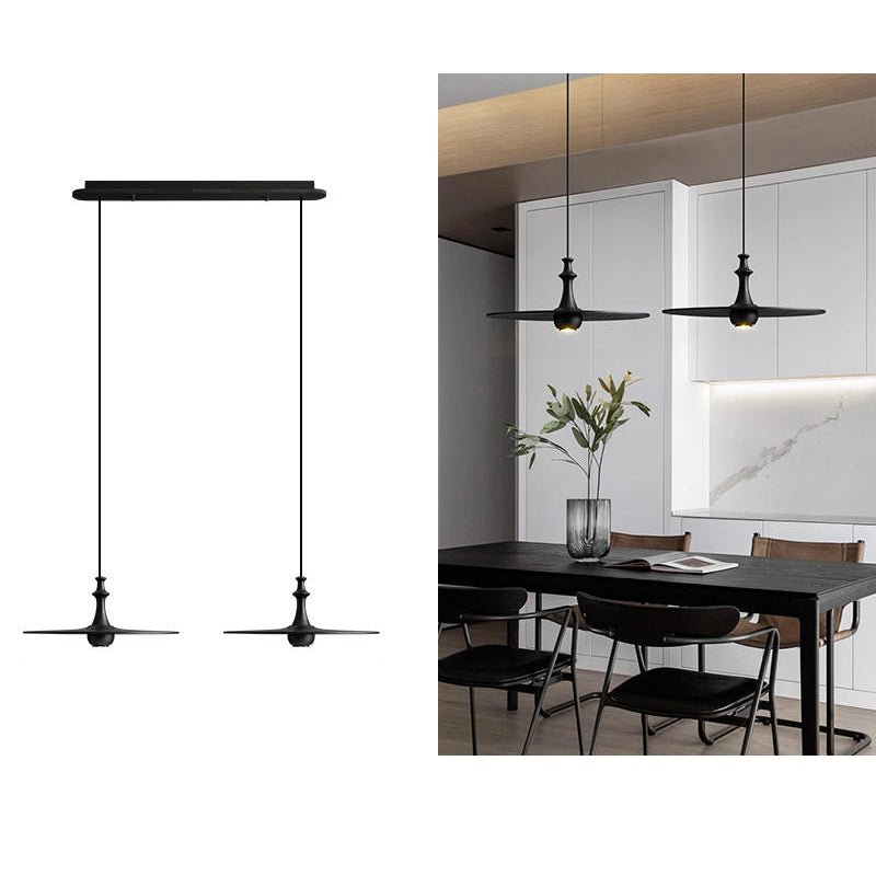 Spindle Disc Wood Pendant Light - product view 31