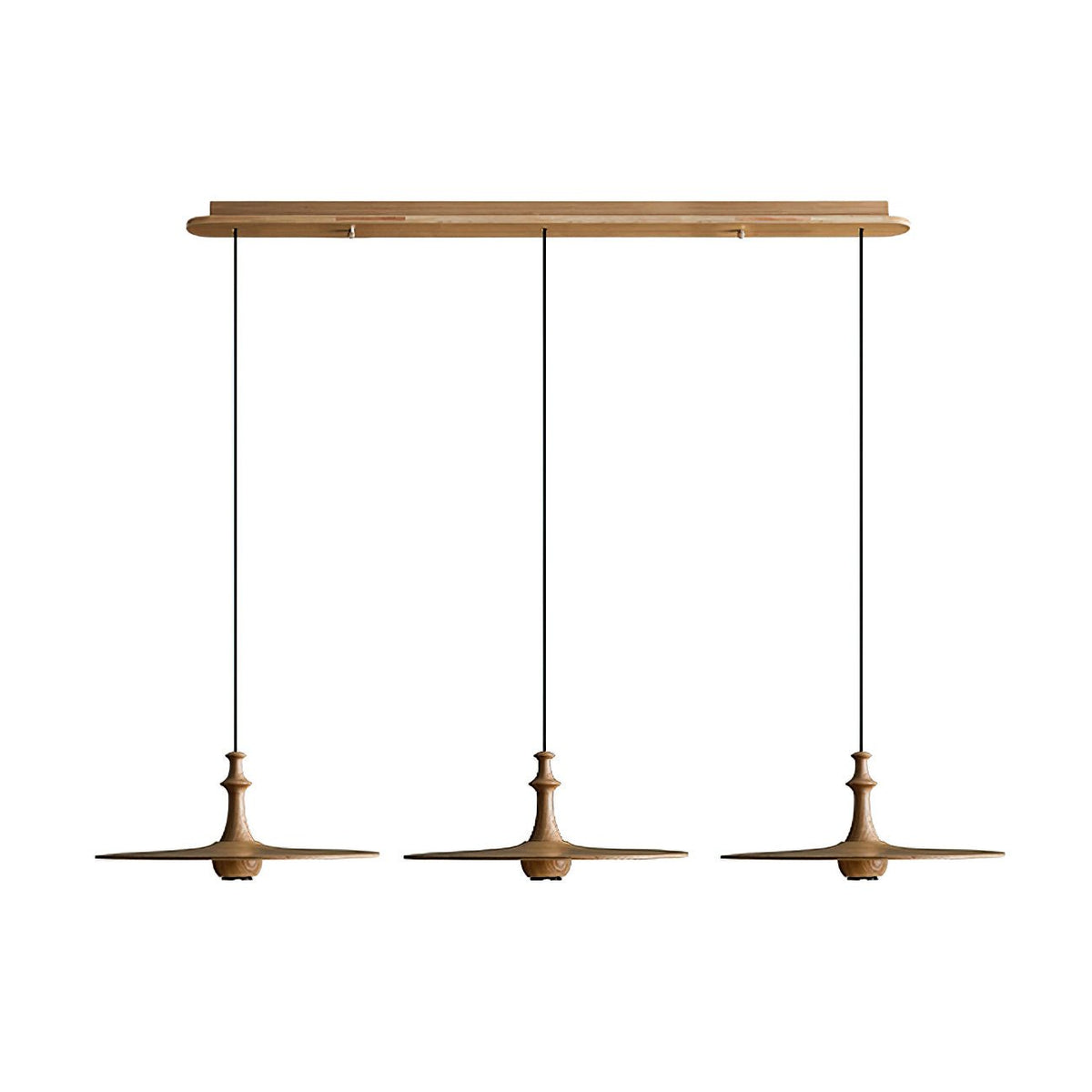 Spindle Disc Wood Pendant Light - product view 39
