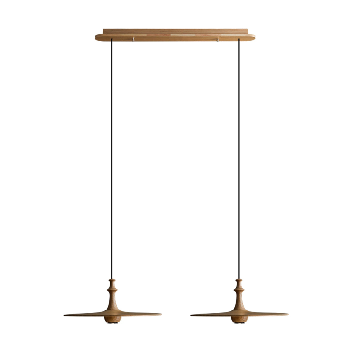 Spindle Disc Wood Pendant Light - product view 40
