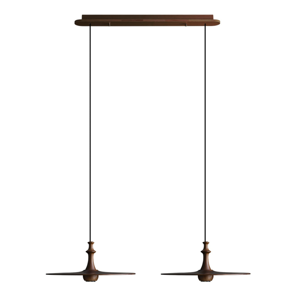 Spindle Disc Wood Pendant Light - product view 43