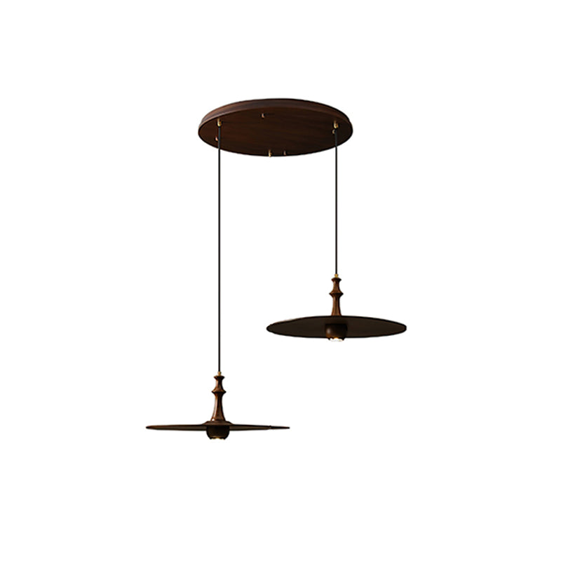 Spindle Disc Wood Pendant Light - product view 51