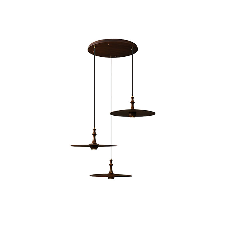 Spindle Disc Wood Pendant Light - product view 52