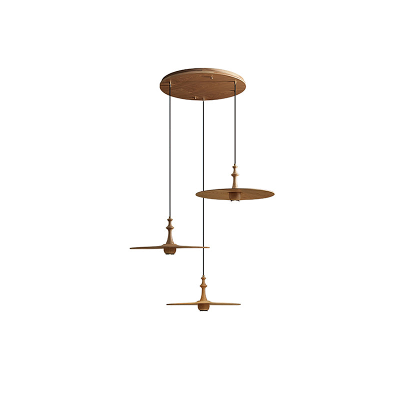 Spindle Disc Wood Pendant Light - product view 54