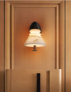 Strata Tiered Alabaster LED Wall Light – wall sconce view 2