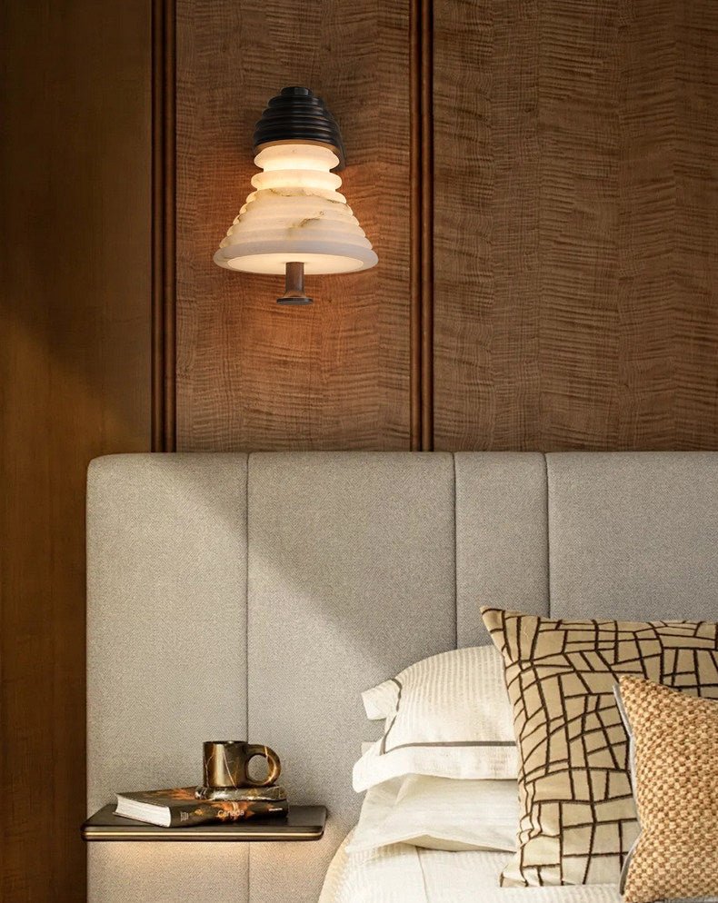 Strata Tiered Alabaster LED Wall Light – wall sconce view 7