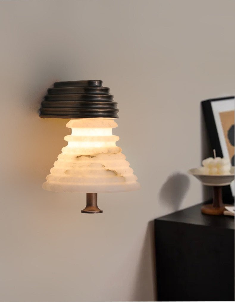 Strata Tiered Alabaster LED Wall Light – wall sconce view 8