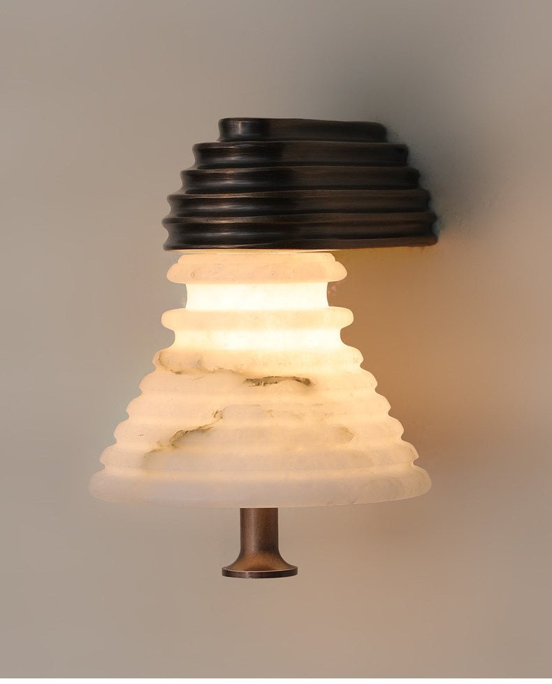 Strata Tiered Alabaster LED Wall Light – wall sconce view 10