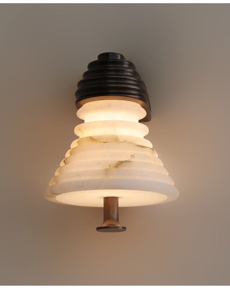 Strata Tiered Alabaster LED Wall Light – wall sconce view 11