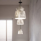 Strata Tiered Alabaster Pendant Light – pendant light view 3