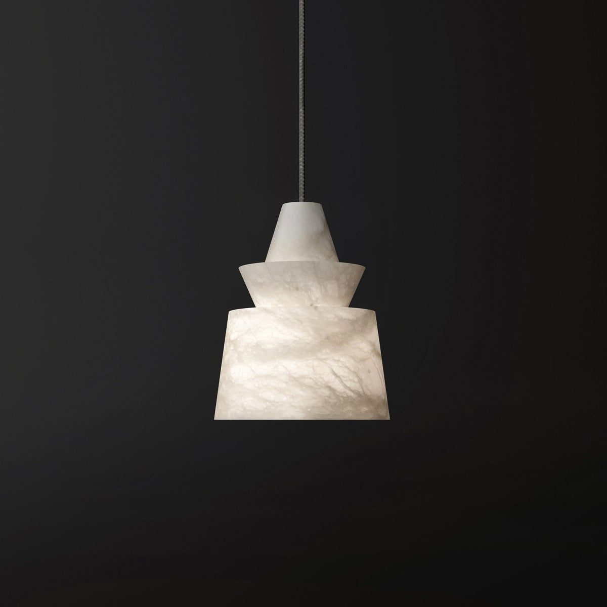 Strata Tiered Alabaster Pendant Light – pendant light view 6