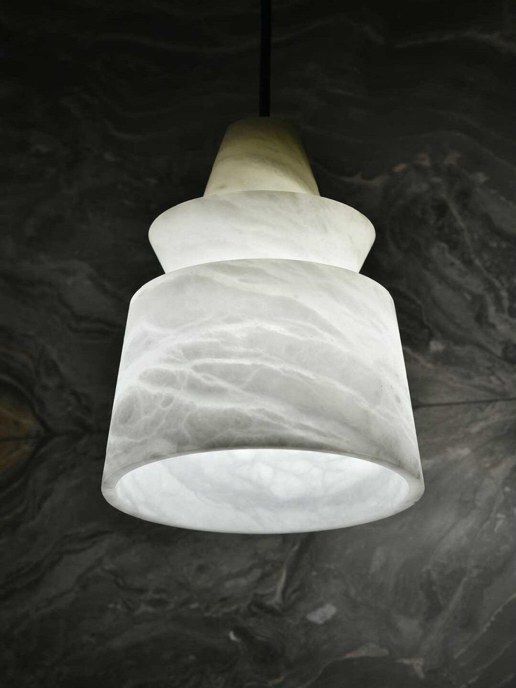 Strata Tiered Alabaster Pendant Light – pendant light view 15