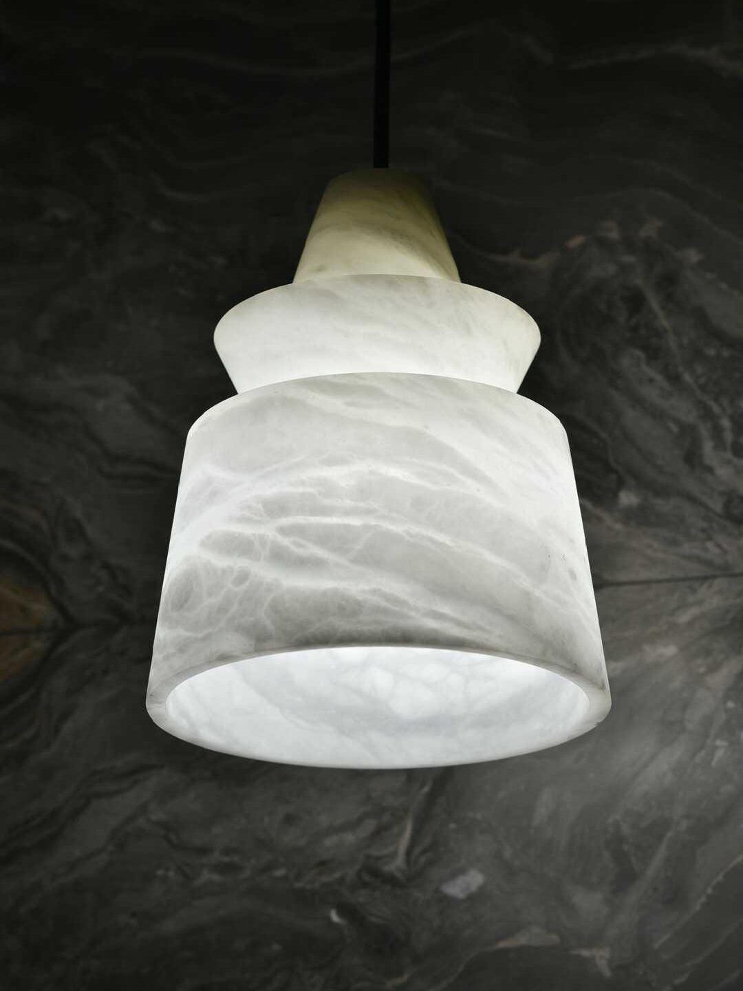 Strata Tiered Alabaster Pendant Light – pendant light view 15