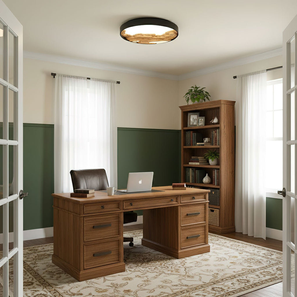 Strata Topographic Wood LED Ceiling Light - product view 2