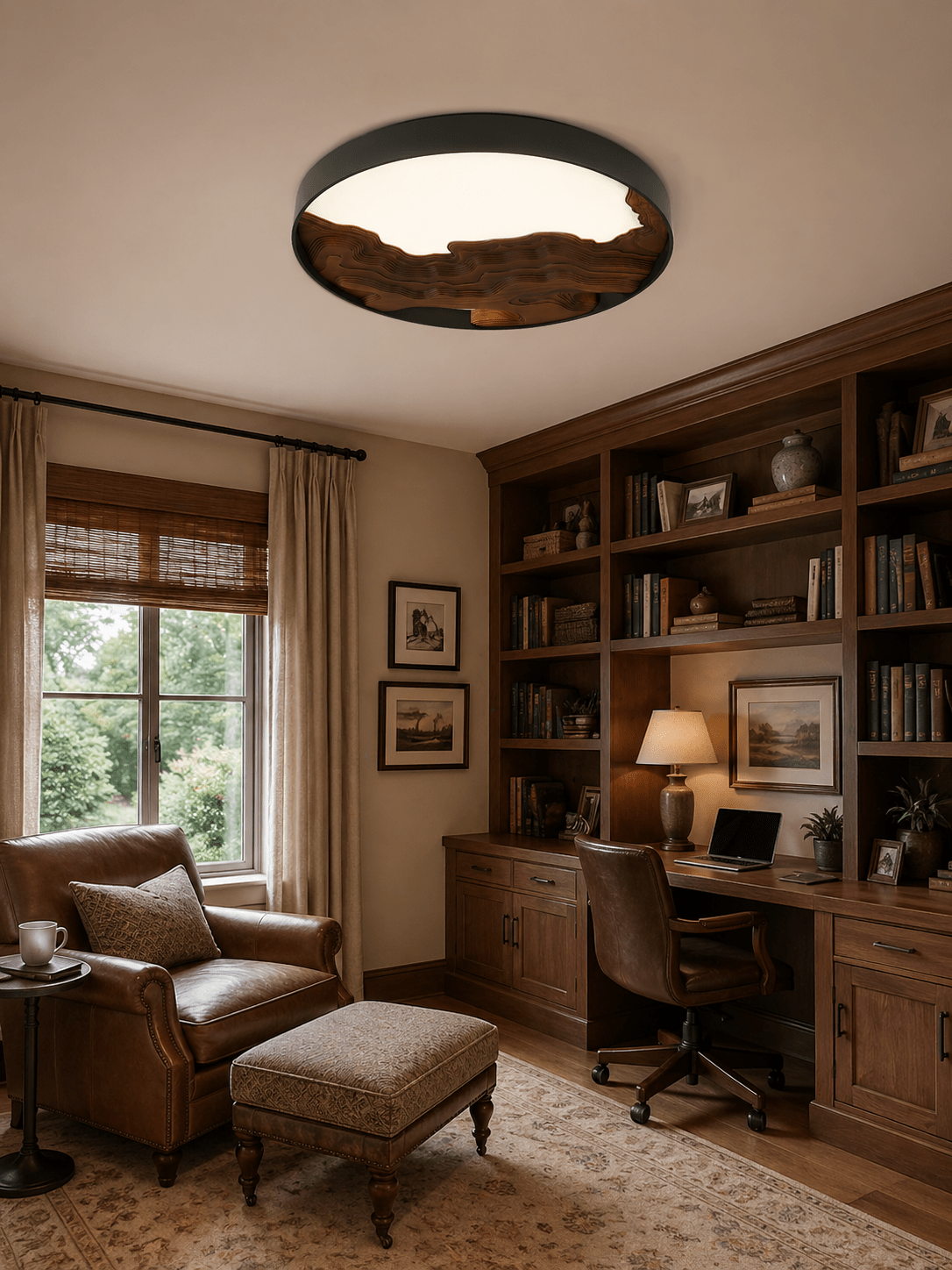 Strata Topographic Wood LED Ceiling Light - product view 4