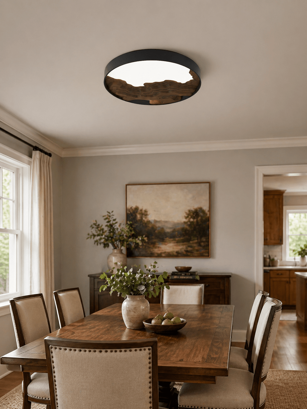 Strata Topographic Wood LED Ceiling Light - product view 5