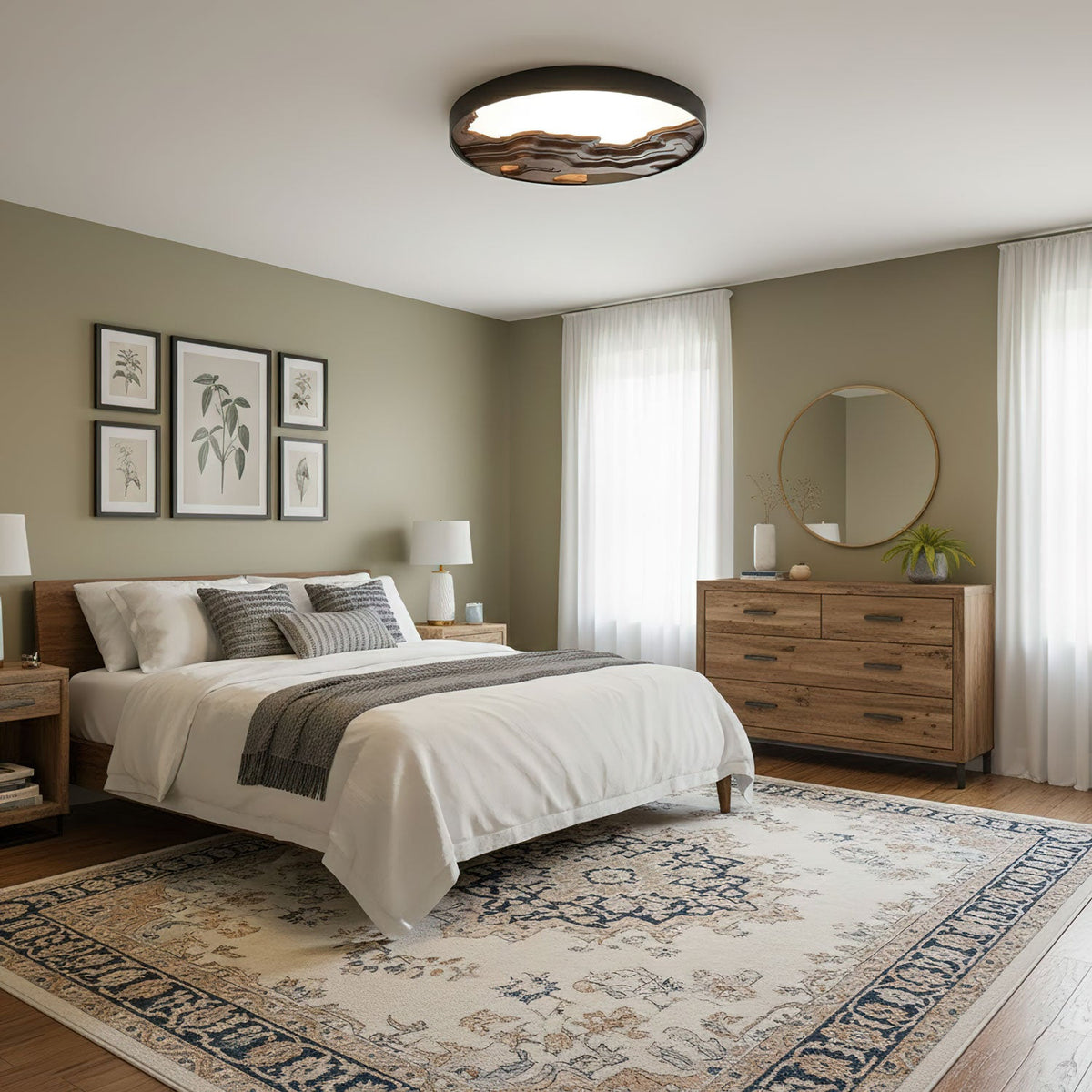 Strata Topographic Wood LED Ceiling Light - product view 11