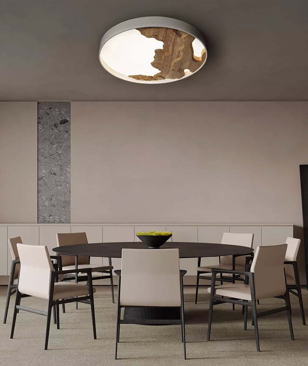 Strata Topographic Wood LED Ceiling Light - product view 45