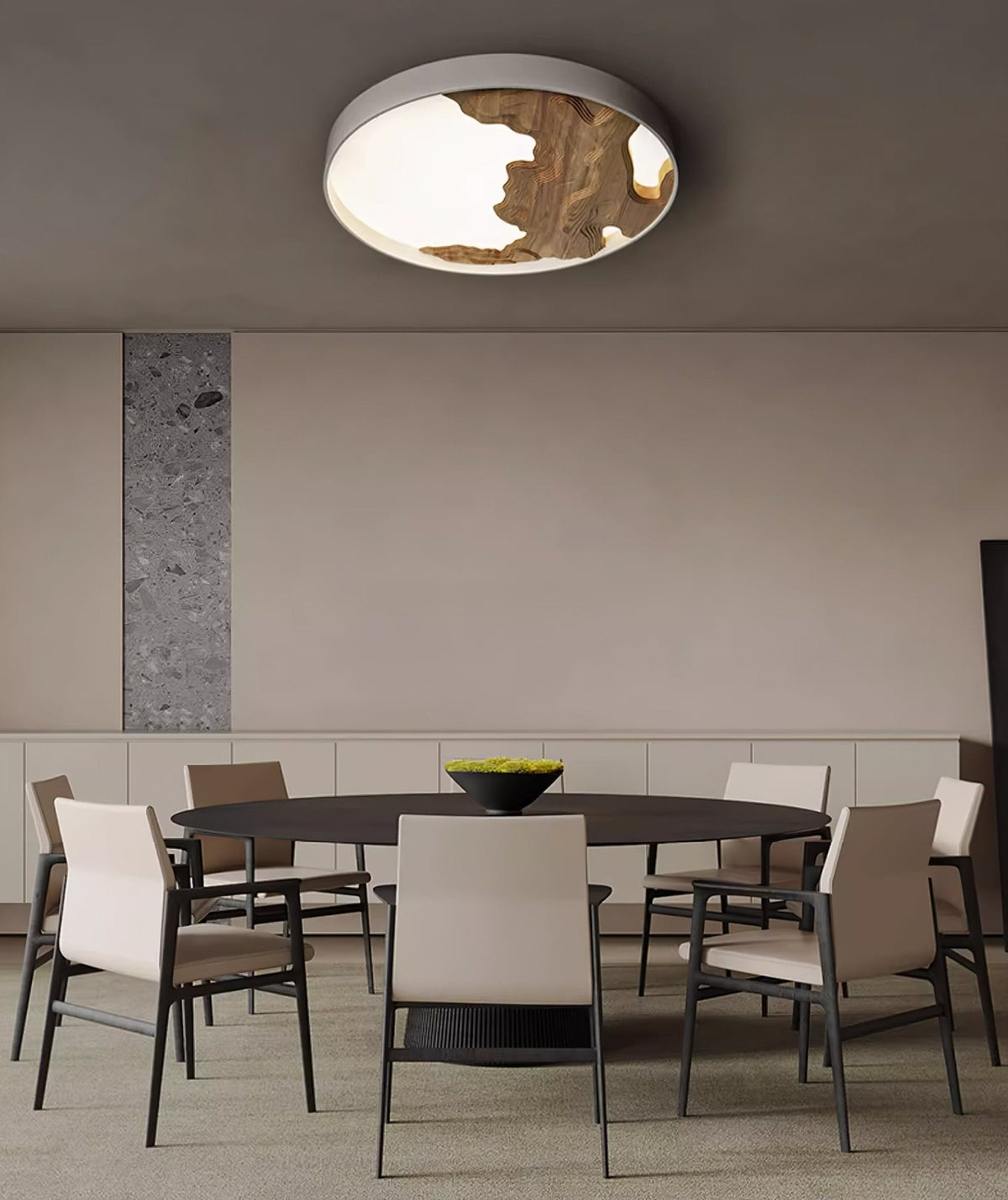 Strata Topographic Wood LED Ceiling Light - product view 45