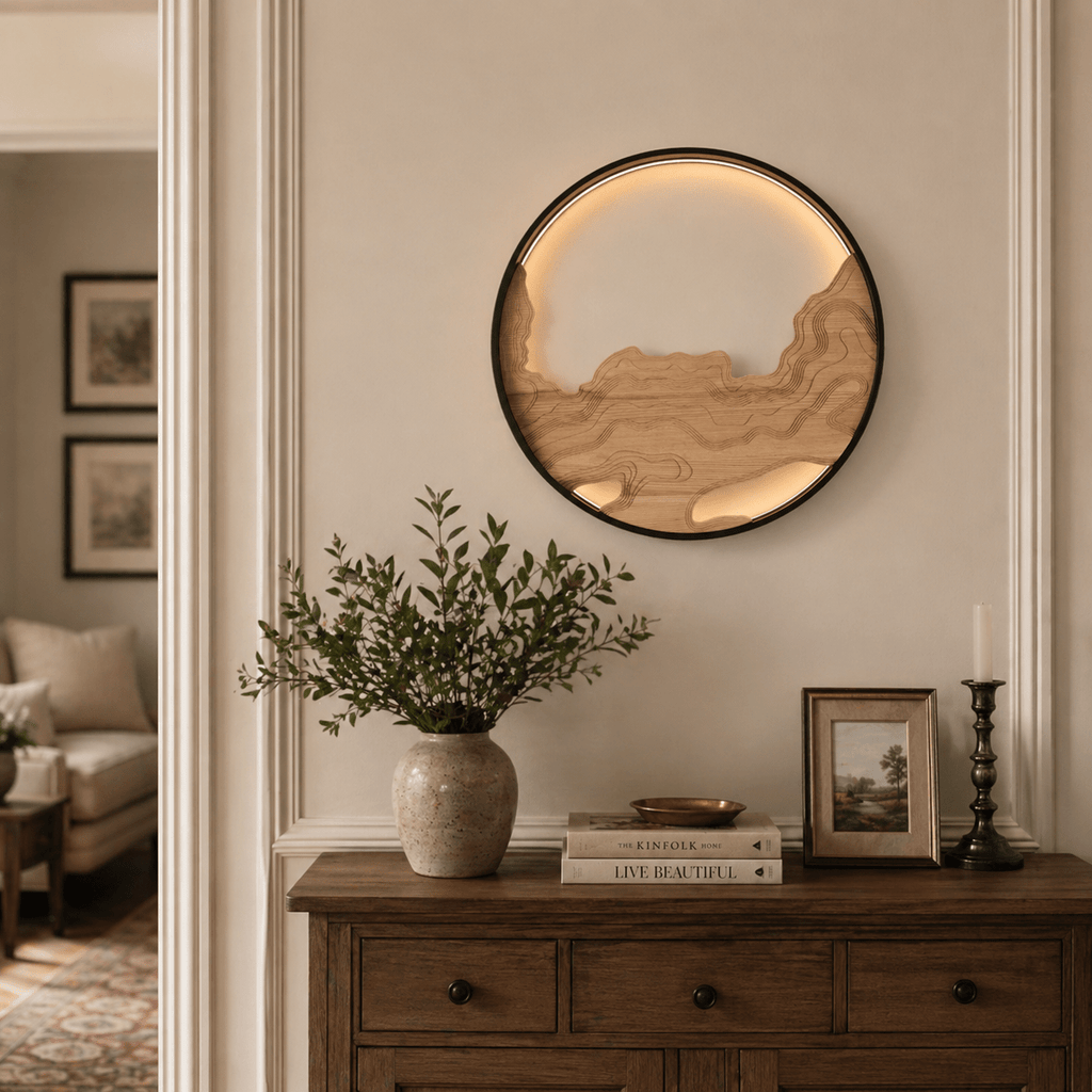 Strata Topographic Wood LED Wall Light - product view 2