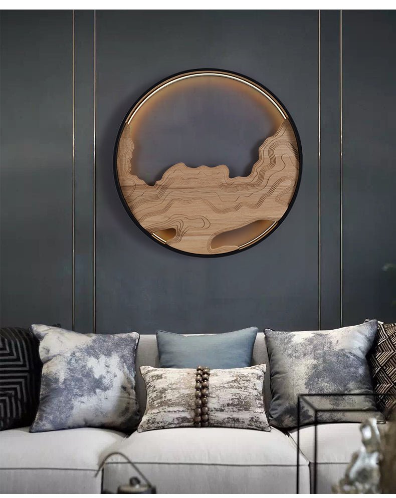 Strata Topographic Wood LED Wall Light - product view 4